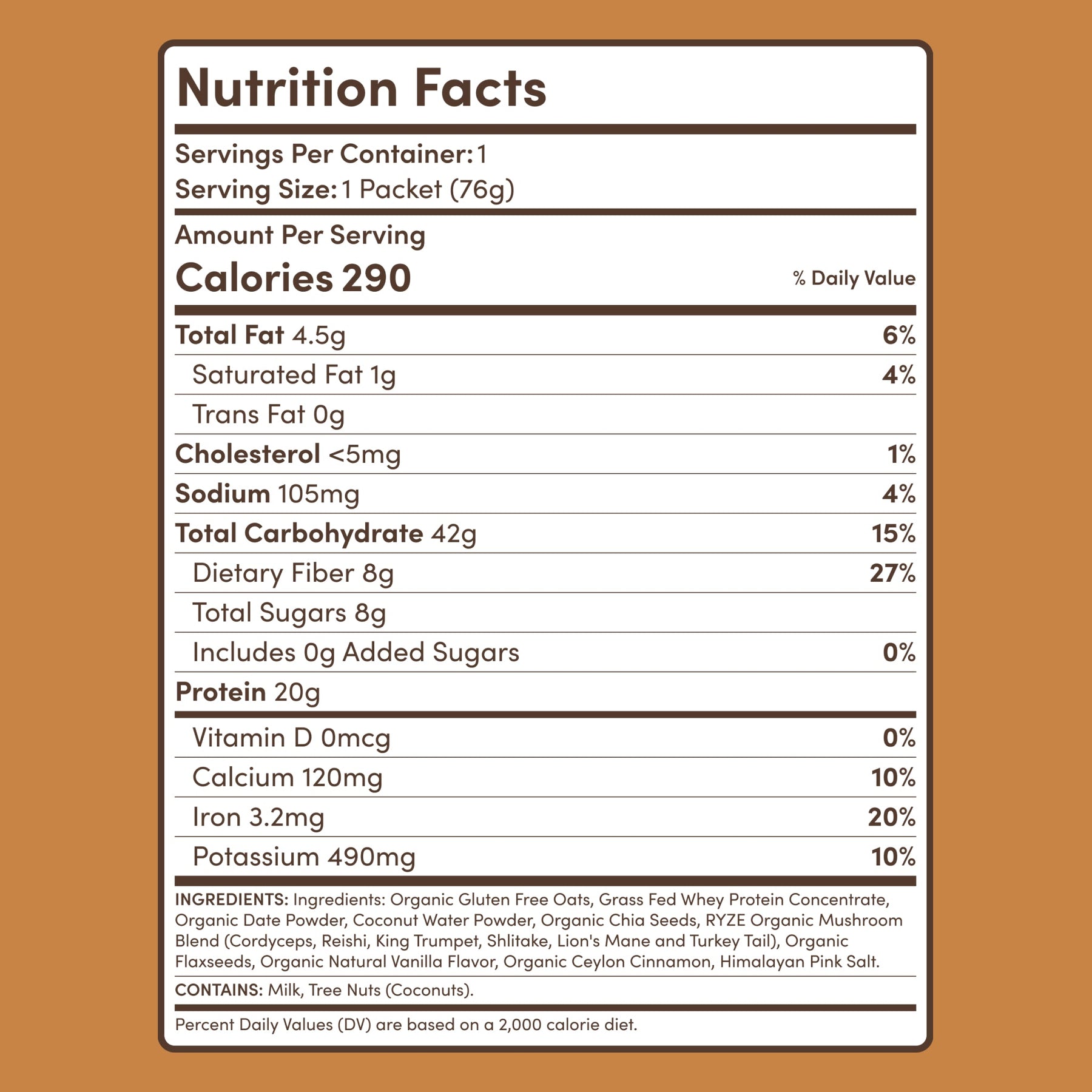 Oats (14 Servings) - Light Storage