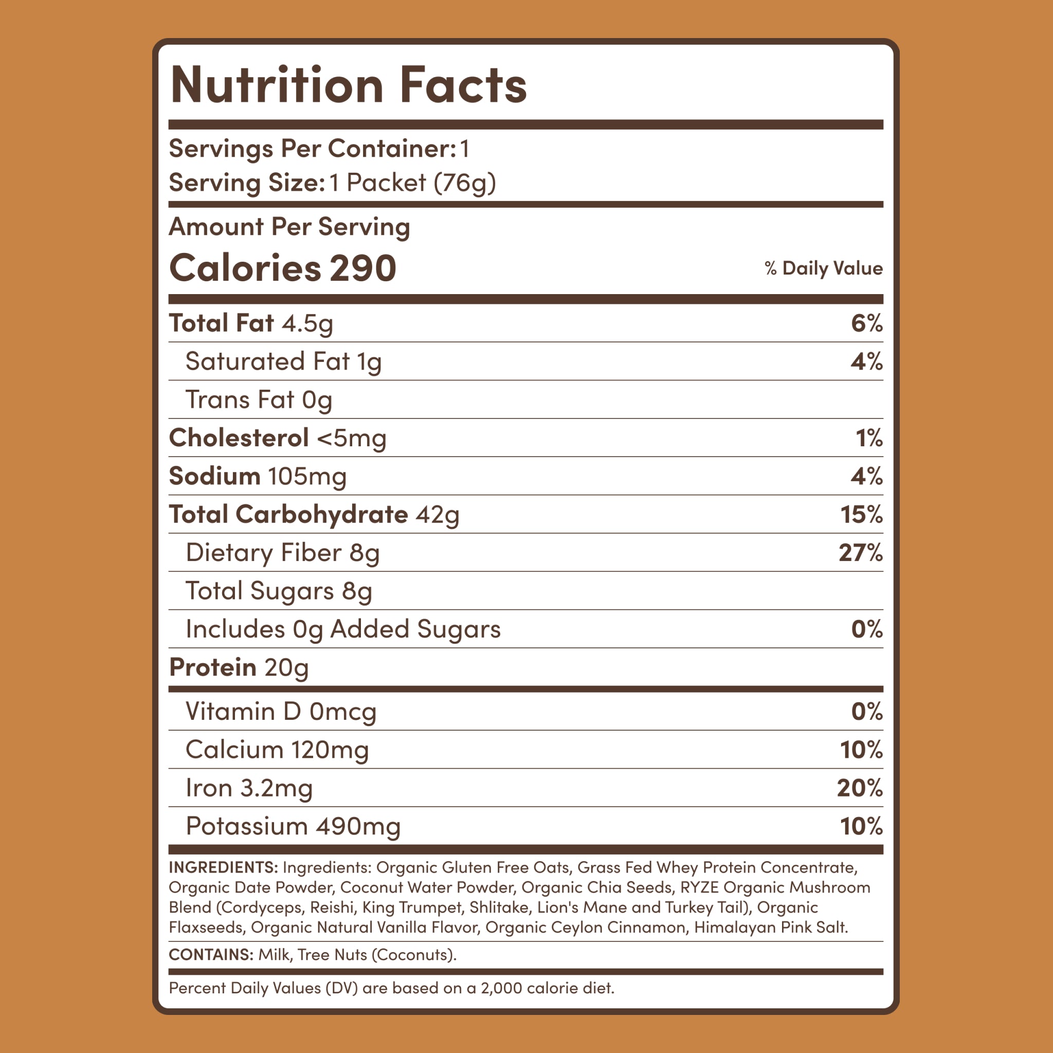 Oats (14 Servings) - Light Storage