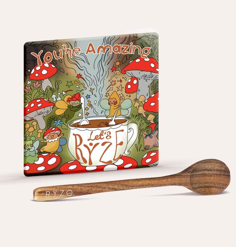 Mushroom Magnet + Acacia Spoon - Modern Ready