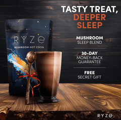 RYZE Hot Cocoa - with 6 Sleep Superfoods to Help Fall Asleep and Stay Asleep - Simple Use