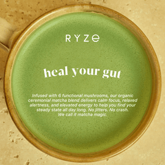 RYZE Matcha - with 6 Organic Adaptogenic Mushrooms Grown In USA and Ceremonial-Grade Japanese Matcha - Clean Bundle